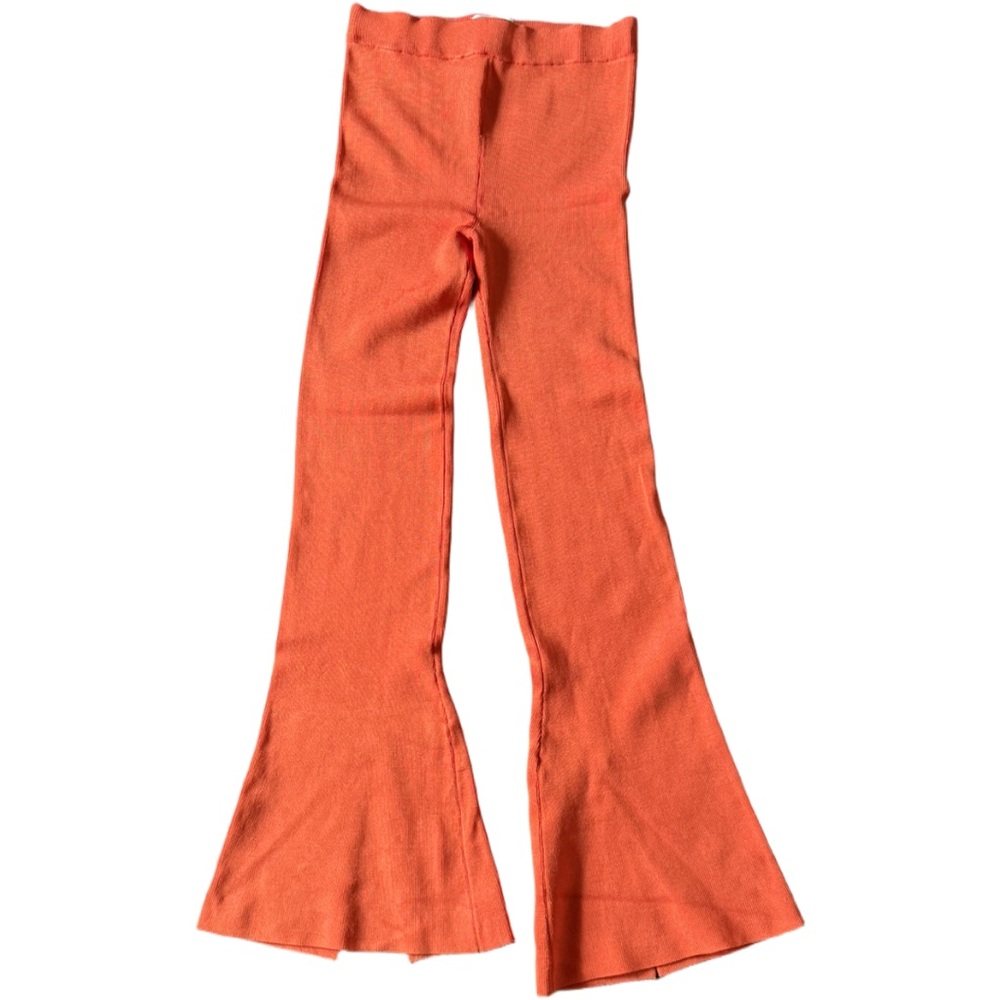 7 For All Mankind Orange Flared Leggings